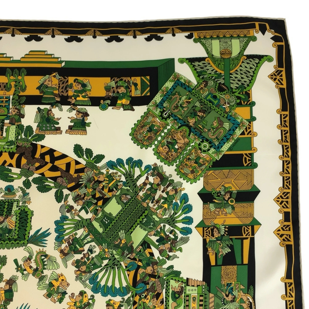HERMES Green Silk Scarf - Picture 8 of 10